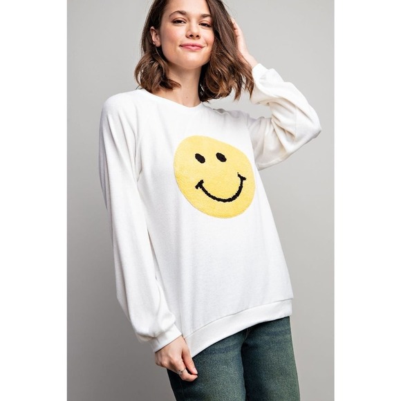 COPY - Cheerful Smiley Face Pullover - Picture 1 of 4